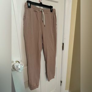 Tan/light brown Vuori Boyfriend joggers, size medium